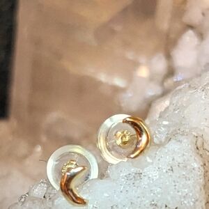 14k dainty Moon earrings